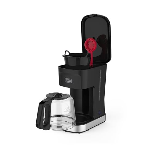 BLACK+DECKER CAFÉCRAFT 12-Cup Coffee Maker, One-Switch Drip Coffeemaker with Vortex Showerhead Technology, Sneak-A-Cup, Keep Warm Function, Stainless Steel