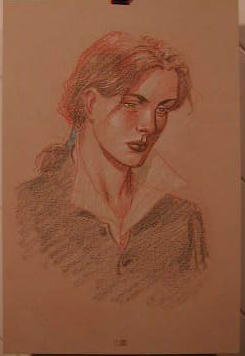 Affiche Juillard Ariane portrait sur fond beige 20x30 cm