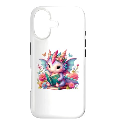Cute Pink Baby Dragon Floral Book Lover Bookish Fantasy Era �X�}�z�P�[�X iPhone 17 �p