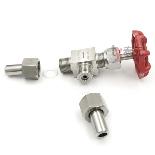 Válvula de aguja de alta presión J24W-160P en acero inoxidable pulido DN15 OD18mm 5