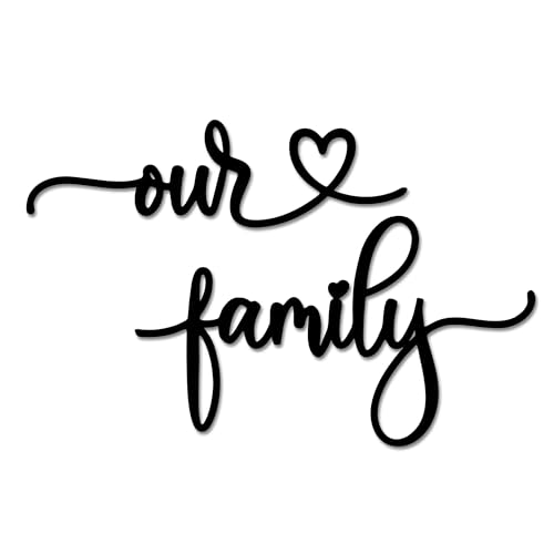 Rajukit Our Family Metal Wall Decor Sign for Home