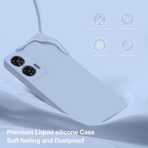 Image of DIZORO Microfiber Candy Case for Motorola G96 5G Smooth Touch Cushion Liquid Soft Silicone Gel Rubber Phone Cases Non-Slip Full Body Protective Shockproof Back Cover -Carolina