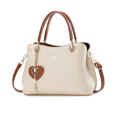 Sac à main beige NICOLE & DORIS pour femme | Élégant sac cabas multipoches