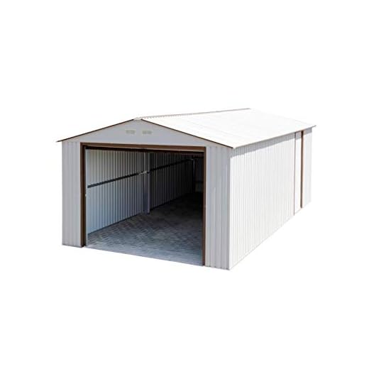 Duramax Imperial Metal Garage, 12 x 26, Off White with Brown