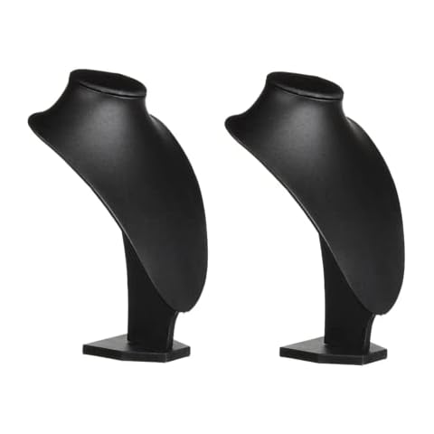 Comelyjewel 2pcs/pack PU Leather Necklace Bust Holder - Formal Jewelry Organizer for Elegant Room Decor | Premium Jewelry Organizers and Storage Solution for Stylish Display and Organization Cover