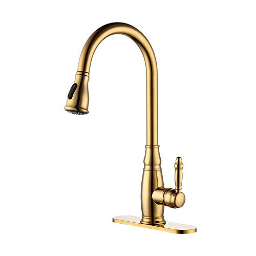 KES Singel Handle Pull Down Kitchen Faucet with Retractable Pull Out Wand Magnetic