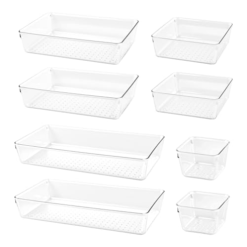 8 Piezas Organizadores de Cajones de Plástico Transparente,Organi...