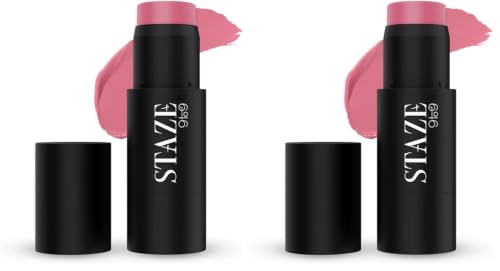 Image of Staze 9to9 Cheek Me Out Multipurpose Blush Stick Tint | On The Go Lip + Cheek + Eye Makeup | Highly Pigmented + Blendable | 12Hrs Long Stay | Natural, Creamy Finish | Travel-Friendly | 02 Bite | 6g