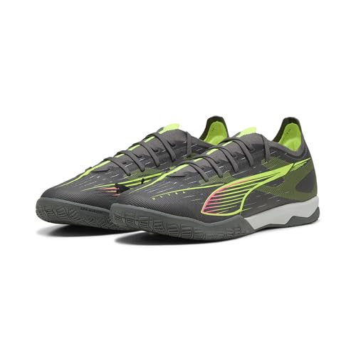 PUMA Chaussures de Futsal Ultra 5 Match 46, Matte Aged Silver Yellow Alert Blue Gray