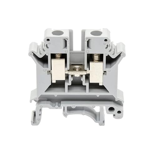 Bornier Rail Din UK6N gris à connexion à vis pour conducteur de fil électrique x10