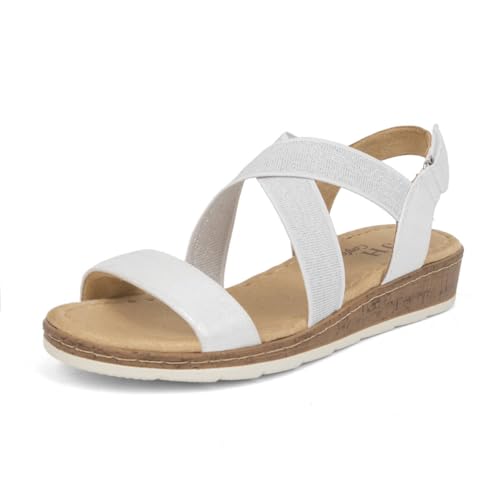 Image of VJH confort Women's Flat Sandals, Comfort Slip-on Elastic Ankle Strap Slingback Light Weight Casual Walking Sandals
