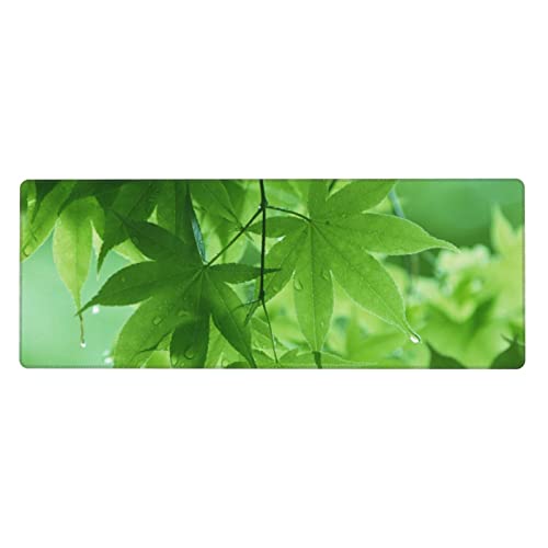 Tapis de souris de jeu avec bords cousus et base en caoutchouc antidérapant Green Nature