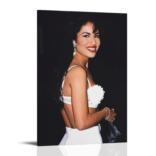 CJianqiang Póster de Selena Quintanilla con diseño de cantante y cantante, póster musical, decoración de pared, pintura para dormitorio, sala de estar, póster de 20 x 30 cm, estilo marco