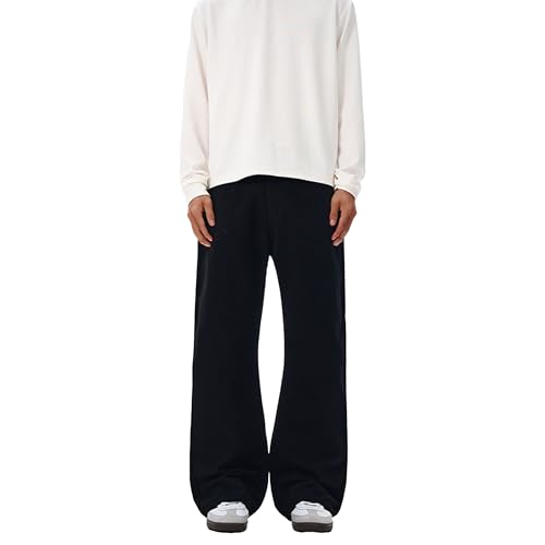 Pantete Men's Baggy Wide Leg Pants Hip Hop Straight Leg High Waist Classic Relax Fit Skateboard Trousers