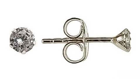 Pendientes plata ley 925m garra de circonita hipoalergénicos para orejas sensibles