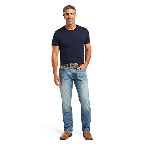 ARIAT Men's M4 Orleans ABEL Light Wash Stretch Relaxed Straight Jeans - 10040751 38W x 30L US3