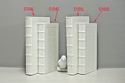 Yd Sz Yadoo Decorative Books With White Faux Leather Book Boxes For Decoration Display Coffee Table And Shelf Décor, Fashion Decorative Storage Boxes, Fake Décor Books (Set Of 2: C105L+C105S) #TOP3
