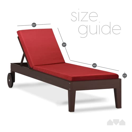image for Milliard Memory Foam Outdoor Chaise Lounge Lawn Chair Cushion, with Wa