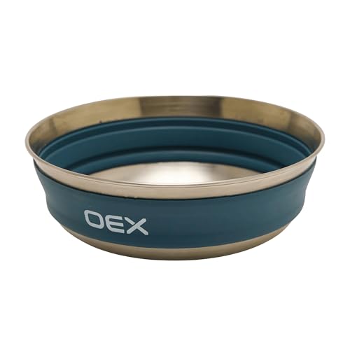 OEX Ascent Collapsible Bowl, Stainless Steel, Lightweight, Nesting Design, for Camping and Outdoor Dining (Medium 580ml)