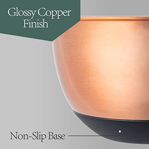 Samma Copper Mixing Bowls- Mixing Bowl Set With Stainless Steel Body- Copper With Black Silicone Bottom Mixing Bowl- Versatile Kitchen Mixing Bowls- 3 Piece Copper Mixing Bowls With Lids thumb #4