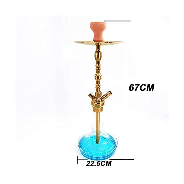 Luxus Moderne Hukahn Set Edelstahl Moderne Shisha Shisha 67cm Goldene 1 Schlauchhukahn Komplett mit Wasserhuks Zubehör – Bild 3