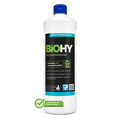 BiOHY Nettoyant Tout Usage (Bouteille de 1l) | Professionnel Doux - nettoyant Universel pour la Maison et la Voiture | entièrement biodégradable (Allzweckreiniger)