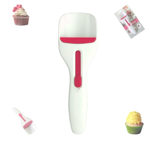 Cupcake Batter Dispenser Scoop with One-Touch Sliding Button - Professional Cake Batter Distribution Tool for Kitchen Baking - Easy Clean Pastry Batter Scoop for DIY Cupcakes & Pancakes