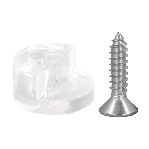 Gudalea 100 piezas Pinza Redonda Para Sujetar Cristal, Pinza de Plástico Para Sujetar Cristal, Pinza Ajustable para Cristal Con 100 Tornillos para Cristal de 4-9mm de Grosor, 13mm de Diámetro