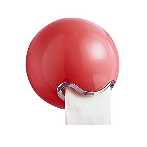 CITTATREND Distributeur Plastique Porte-papier Toilette Support Mural Dérouleur Boîte Rangement Rouleau Serviteur Papier WC pour Mur Table Salle de Bain Cuisine Maison Hôtel (Rouge)