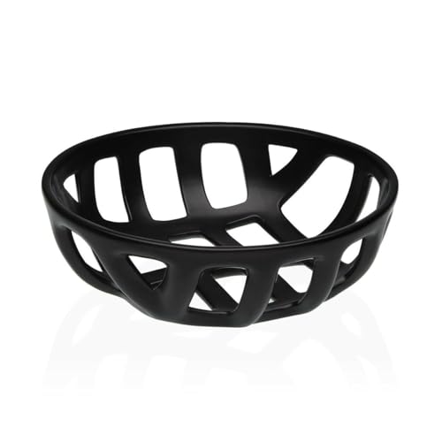 Versa Frutero Negro Cerámica Dolomita 26,4 x 8,5 x 26,4 cm