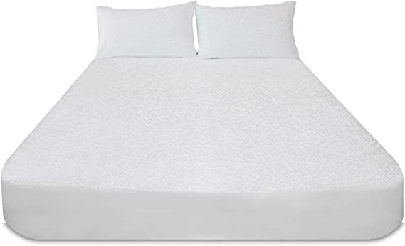 100% Cotton Terry Towel Waterproof Fitted Bed Sheet Mattress Protectors Topper Cover Breathable Super Absorbent Stain Proof Non-Allergenic & Non-Noisy (4ft Small Double (122 x 190cm)()
