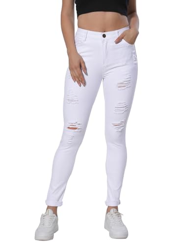 HUNGSON Women Low Waist Skinny Stretch Ripped Jeans Destroyed Denim Pants3