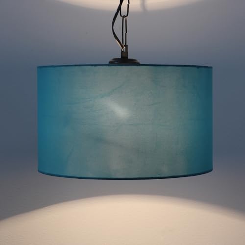 Image of tu casa Aqua Color Fabric Glow Pendent Light Hanging Lamp for Bedroom, Living Room, Lounge, Office, Gifting Area Without Bulb for Home Decoration (Height - 20 inch)