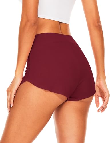 Image of LazyCozy Bamboo Viscose Sleep Shorts for Women, Soft Dolphin Lounge Shorts | Comfy Y2K Micro Mini Pajama Shorts, Lightweight Booty Shorts, Summer Pj Shorts, Knit Workout Shorts