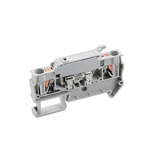Bornier PT 4-HESI gris à fusible pour rail DIN et connexion Push-in sans vis