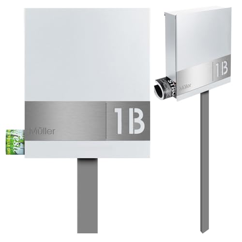 Standbriefkasten mit Zeitungsfach weiß (RAL 9003) MOCAVI SBox 111b...