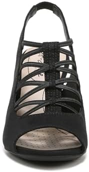 LifeStride womens Cabaret Slingback Dress Heeled Sandal, Black, 7.5 Wide US | Image 2