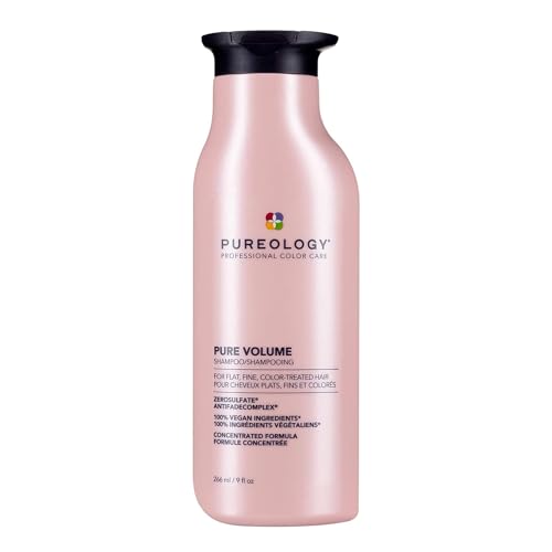 Pureology Pure Volume, Shampoo, For Flat, Fine, Colour-Treated Hair, Adds Weightless Volume, Vegan Formulas, Sulphate Free for a Gentle Cleanse
