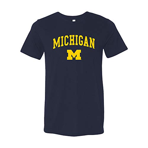 UGP Campus Apparel AS03BC - Michigan Wolverines Arch Logo Canvas Triblend T Shirt - Medium - Solid Navy