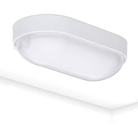 LED Base Oval Light Bulkhead | Oktaplex Lighting | IP65 | 4000 K Neutral White 800 lm 9 W Replaces 60 W Walllight for Basement Cover