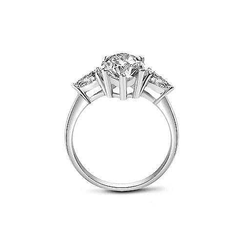 4 Cttw Marquise Cut Moissanite 3 Stone Engagement Ring for Women D Color VVS1 Clarity Anniversary Promise Ring Size 4-12 (3 Carat Center)2