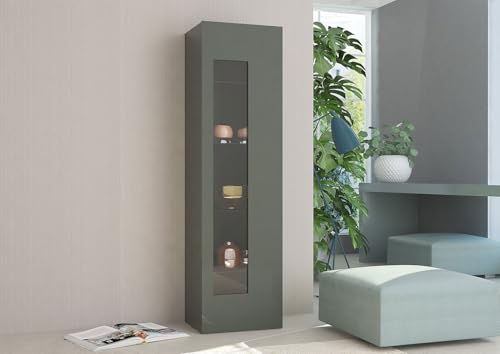 Bonussi Vetrina 1 Anta 45x 34x162 cm Daiquiri Antracite Lucido