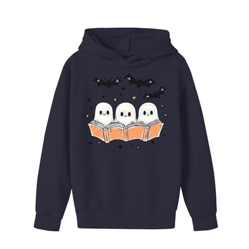 Girls Cute Casual Hoodies Halloween Ghost Hooded Sweatshirts Long Sleeve Oversized Pullover 2025 Winter Clothes3