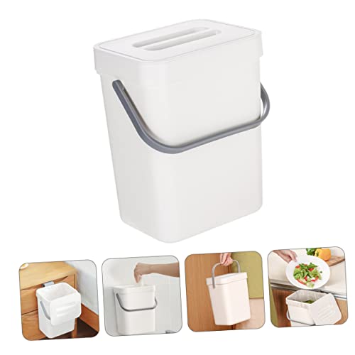 Caneca de basura rectangular blanca para cocina y baño miniatura 6
