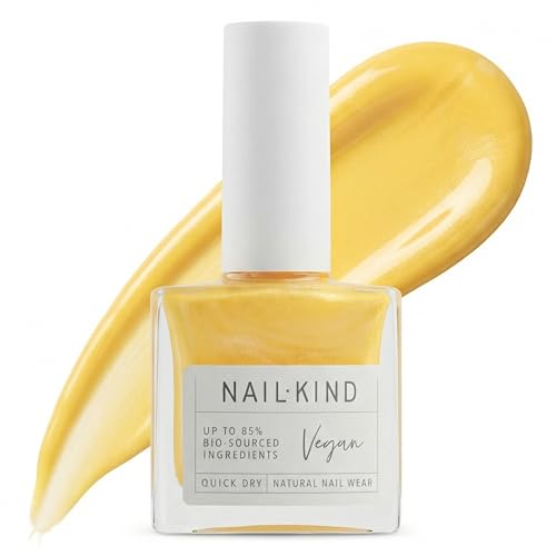 NAILKIND Yellow Nail Polish - Queen Bee - Bright Yellow Nail Varnish - Vegan Nail Lacquer + Peta Certified + Cruelty Free - Quick Drying Long Lasting - Chip Resistant Manicure - 8ml