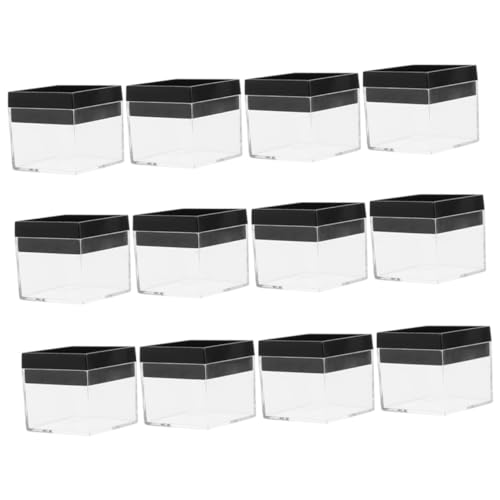 STOBOK 12個透明な鉱物標展示ボックス 薄型収納箱 スペシメンコレクション用 植物 鉱石 宝石用デスクトップディスプレイケース