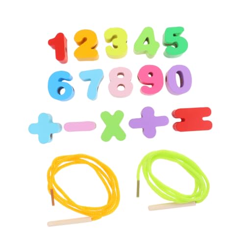 PERSELOSO 木製数字ビーズ 用 な木製パーツ入り ひも通し遊び 創造力と論理的思考を育む 素材使用