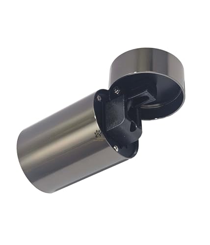 Image of Mufasa 12 Watts Black Chrome Adjustable LED Round Surface Light Cylindrical Shape Indoor Ceiling Mounted Spot Light Down Light Aluminum Body (Warm White)