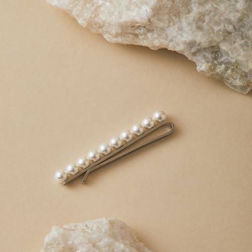 STJARNA Shell Pearl Tie Clip 6mm White Pearl 2.4inch Stainless Steel Tie Bar Wedding Handmade Jewelry ZZ-Y63