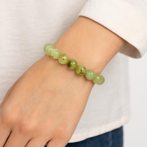 Image of ANAYA AGATE Healing Crystal Bracelet for Women and Men - 8mm Round Beaded Bracelet for Men and Women - Unisex Stretchy Gemstone Bracelet for Healing and Protection